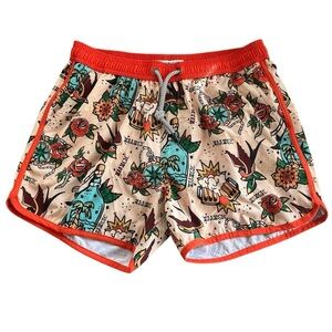 MaaMgic Men's Vintage Retro
Tattoo Sailor Jerry Swim Trunks Board Shorts SZ M